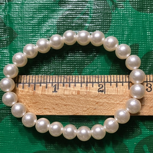 SET 3 stretch bracelets, faux pearls, white, silver gray, black  $12 - Picture 8 of 8